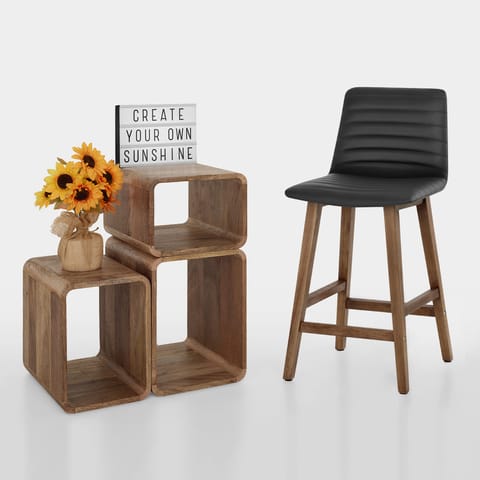 Spritz Wooden Stool Black