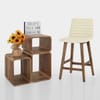 Spritz Wooden Stool Cream