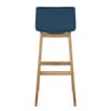 Drift Oak & Blue Velvet Stool