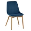 Kobe Dining Chair Oak & Blue Velvet