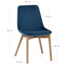 Kobe Dining Chair Oak & Blue Velvet