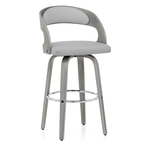 Alicia Grey Wooden Stool