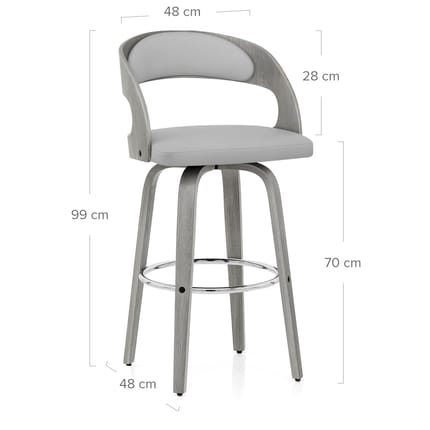 Alicia Grey Wooden Stool Dimensions