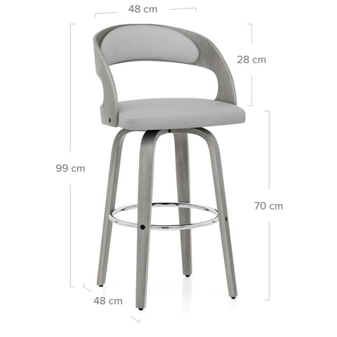 Alicia Grey Wooden Stool