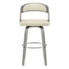 Alicia Grey Wooden Stool Cream
