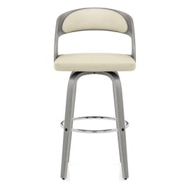 Alicia Grey Wooden Stool Cream