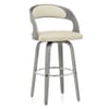 Alicia Grey Wooden Stool Cream