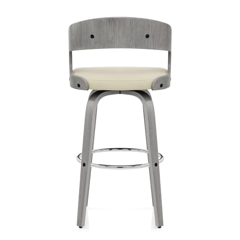 Alicia Grey Wooden Stool Cream