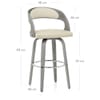 Alicia Grey Wooden Stool Cream