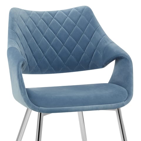 Fairfield Chrome Chair Blue Velvet