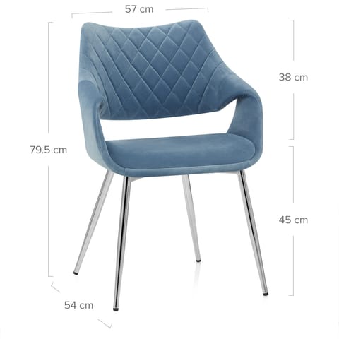 Fairfield Chrome Chair Blue Velvet