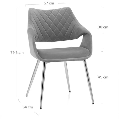 Fairfield Chrome Chair Grey Velvet