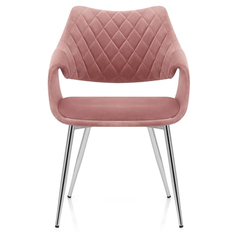Fairfield Chrome Chair Pink Velvet