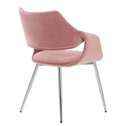 Fairfield Chrome Chair Pink Velvet