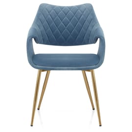 Fairfield Gold Chair Blue Velvet