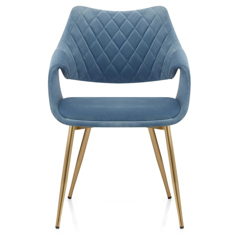 Fairfield Gold Chair Blue Velvet