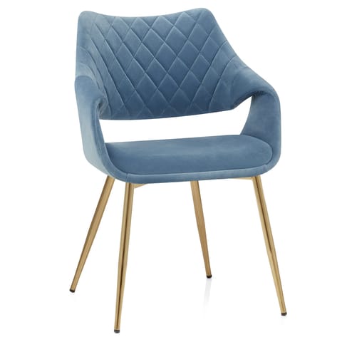 Fairfield Gold Chair Blue Velvet