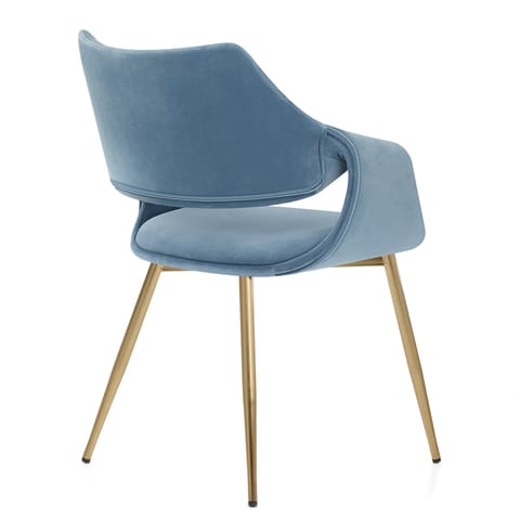 Fairfield Gold Chair Blue Velvet