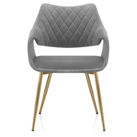 Fairfield Gold Chair Grey Velvet