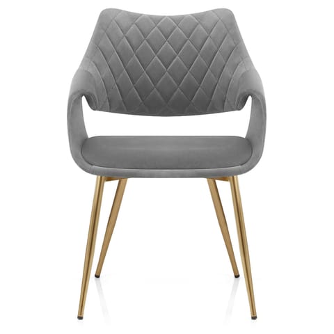 Fairfield Gold Chair Grey Velvet