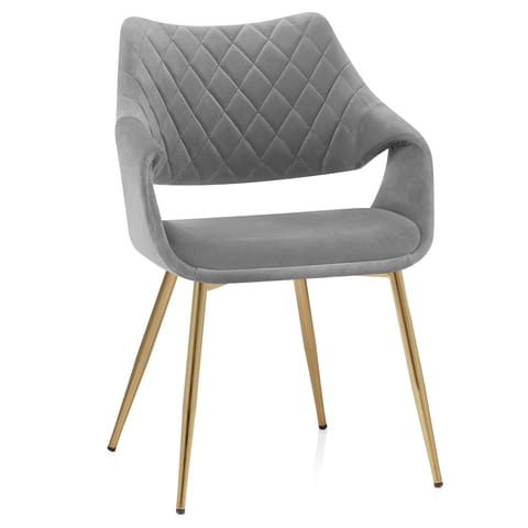 Fairfield Gold Chair Grey Velvet