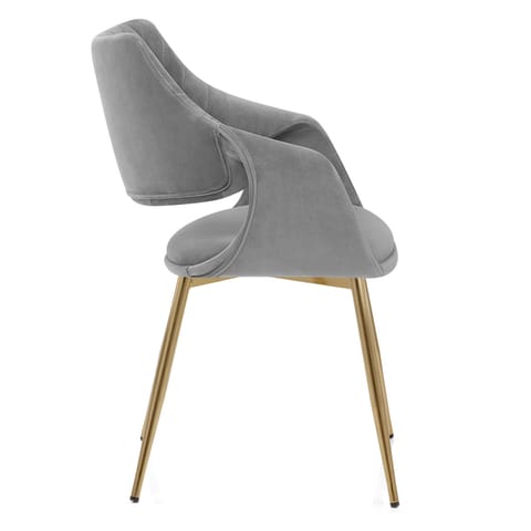 Fairfield Gold Chair Grey Velvet