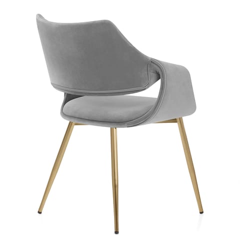 Fairfield Gold Chair Grey Velvet