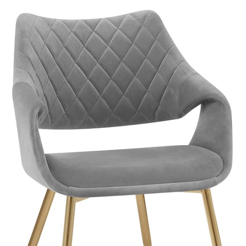 Fairfield Gold Chair Grey Velvet