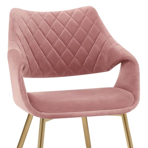 Fairfield Gold Chair Pink Velvet