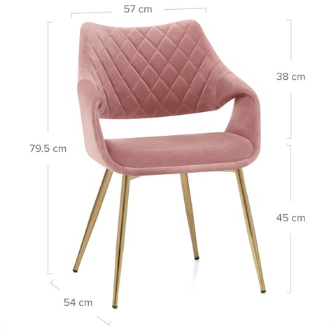 Fairfield Gold Chair Pink Velvet