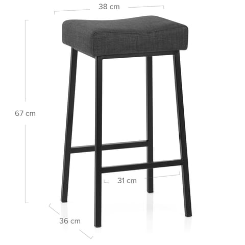 Uno Bar Stool Charcoal Fabric