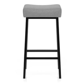 Uno Bar Stool Light Grey Fabric