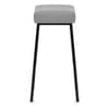 Uno Bar Stool Light Grey Fabric