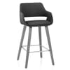 Nappa Bar Stool Charcoal Fabric