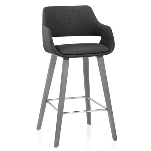 Nappa Bar Stool Charcoal Fabric