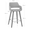 Nappa Bar Stool Grey Fabric