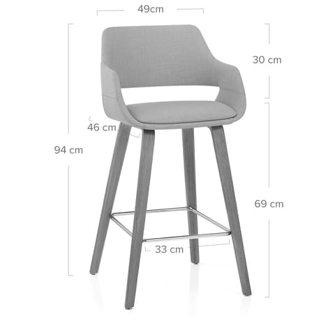 Nappa Bar Stool Grey Fabric