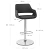 Nuevo Bar Stool Charcoal Fabric