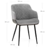 Dakota Dining Chair Grey Velvet