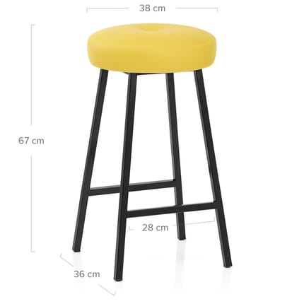 Buzz Bar Stool Yellow Dimensions