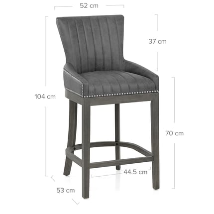 Chiltern Wooden Bar Stool Grey Dimensions