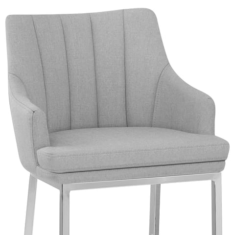 Orion Bar Stool Grey Fabric