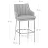 Orion Bar Stool Grey Fabric