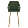 Rio Wooden Stool Green Velvet