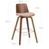 Mirage Wooden Stool Beige Fabric