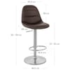 Ferrero Brushed Steel Bar Stool Brown