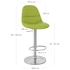 Ferrero Brushed Steel Bar Stool Green