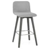 Tide Grey Wood Stool Grey Fabric