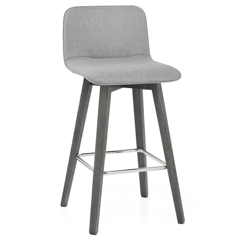 Tide Grey Wood Stool Grey Fabric