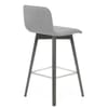 Tide Grey Wood Stool Grey Fabric